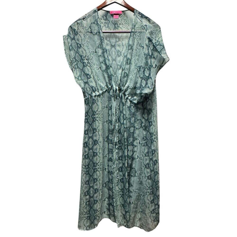 Betsey Johnson Sheer Cover-Up Beach Vacation Travel Tie Front OSFM Cruise